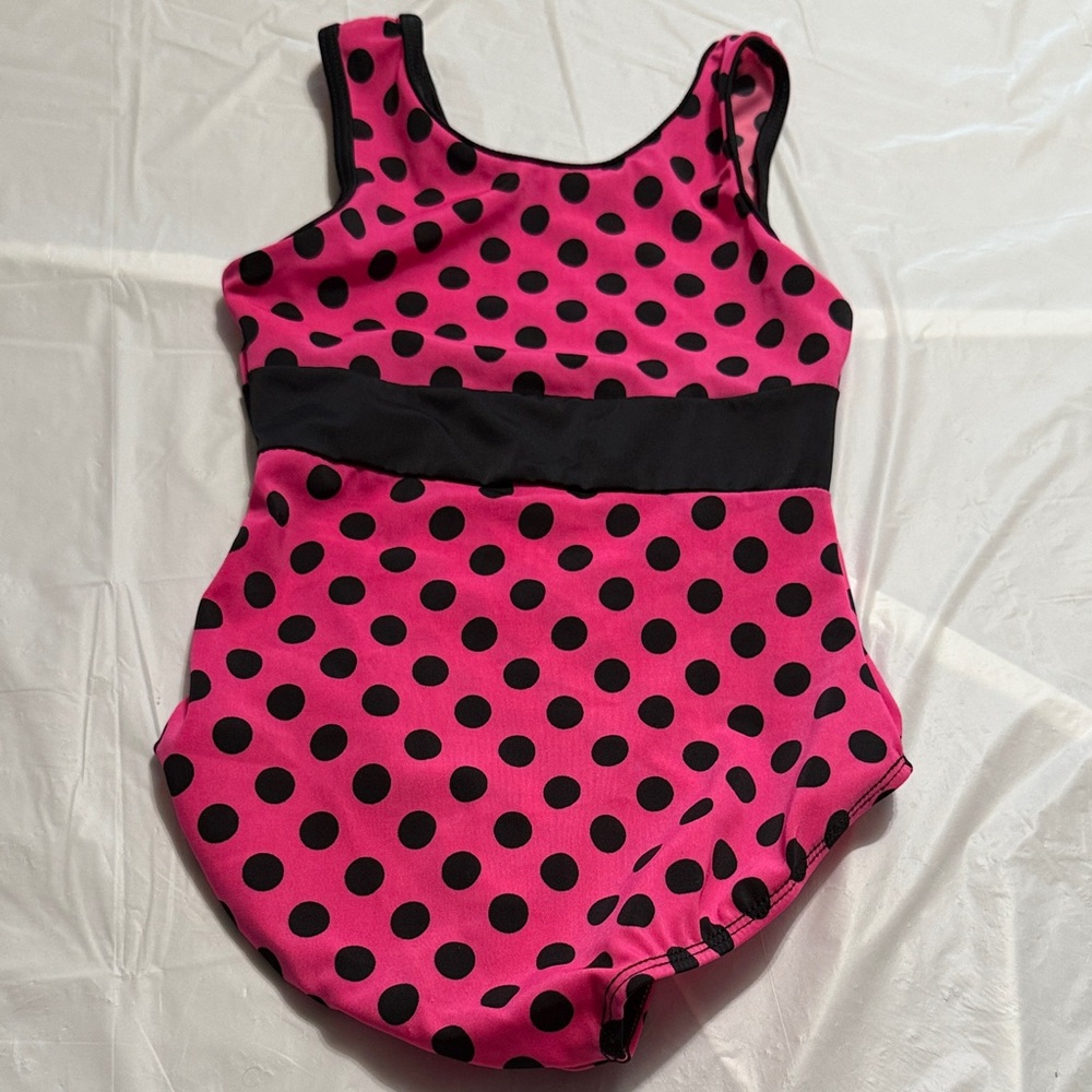 Balera Pink and Black Polka Dot Leotard